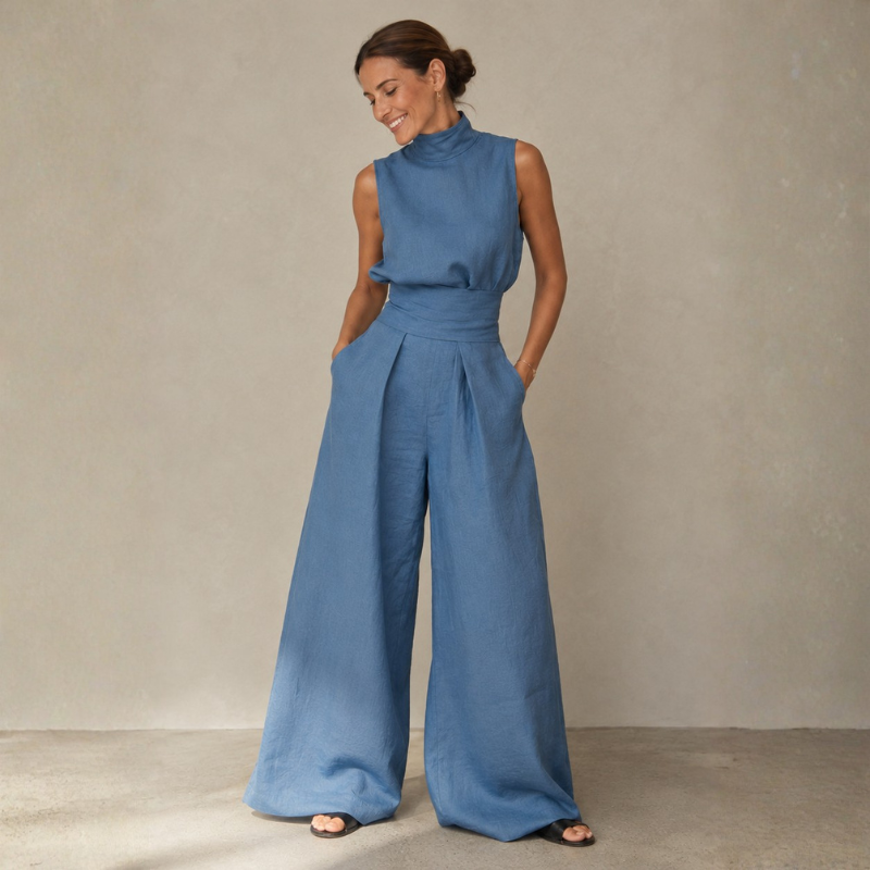 Elegant Women's Sleeveless Wide Leg Jumpsuit