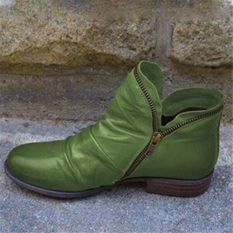 Women’s Pointed-Toe Ankle Boots with Thick Sole