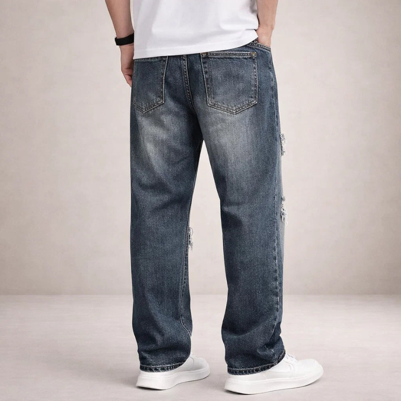 Men's High Waisted Wide Leg Trousers