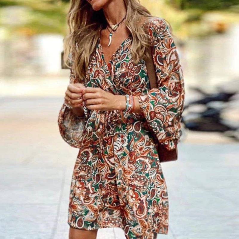Women’s Printed Long Sleeve Mini Dress