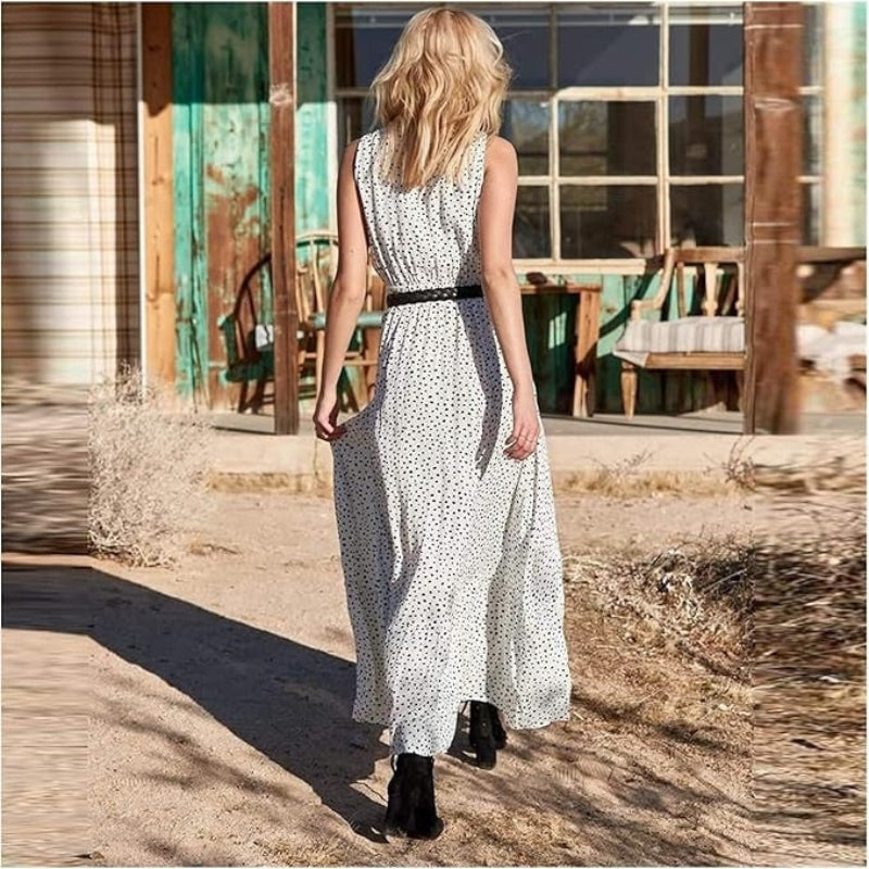 Women’s Sleeveless V-Neck Maxi Dress