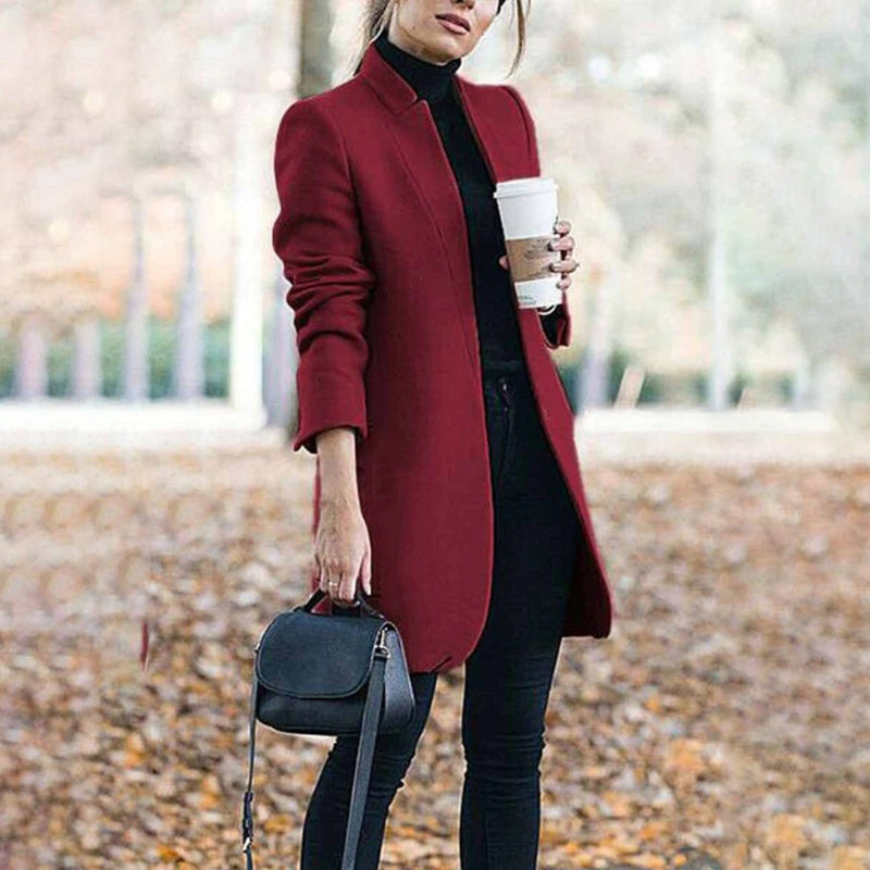 Women’s Classic Notched Collar Long Coat