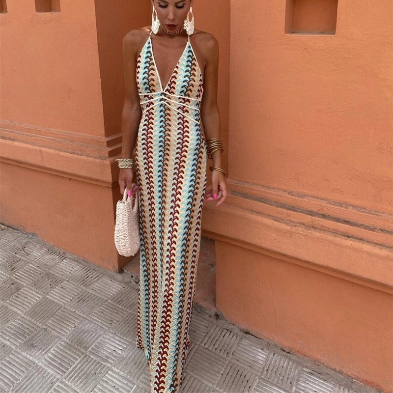Women’s Sleeveless V-Neck Maxi Dress