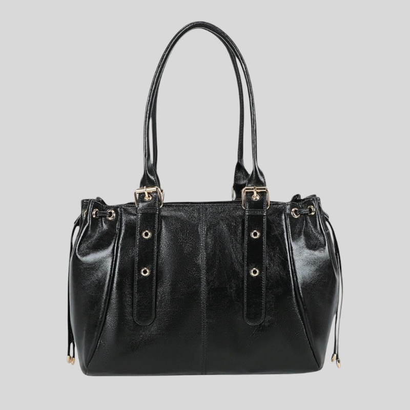 Women's Shoulder Bag with Adjustable Strap and Multi Zip Compartments