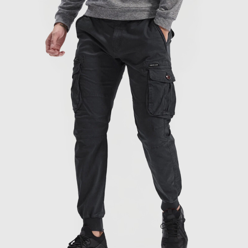 Men's Slim Fit Wide Leg Trousers with Drawstring Waist