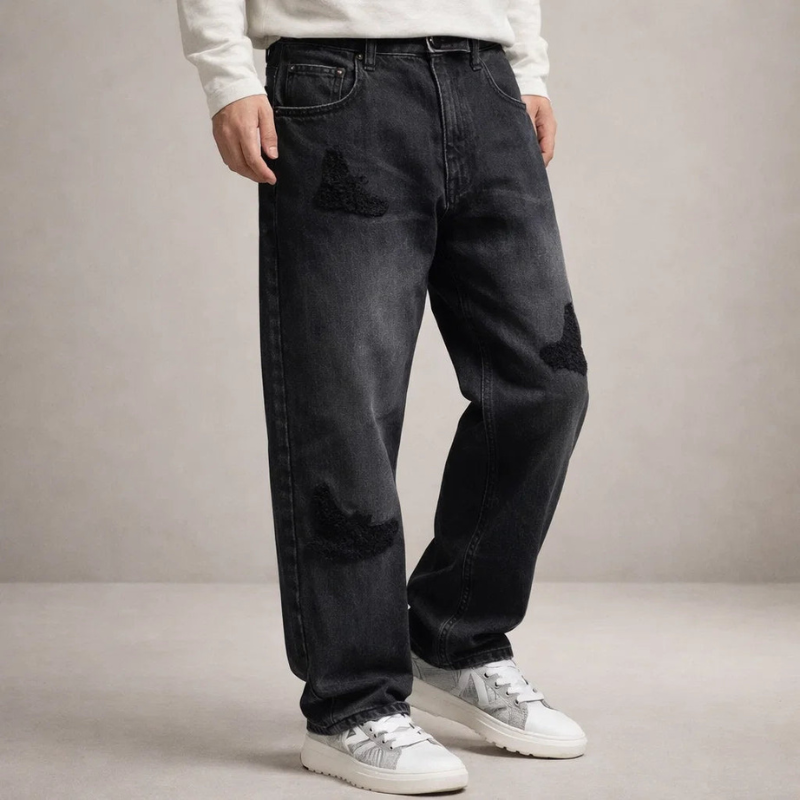 Men's High Waist Wide Leg Trousers with Multiple Pockets