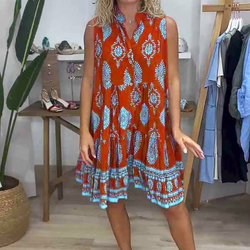 Women’s Sleeveless Printed Mini Dress