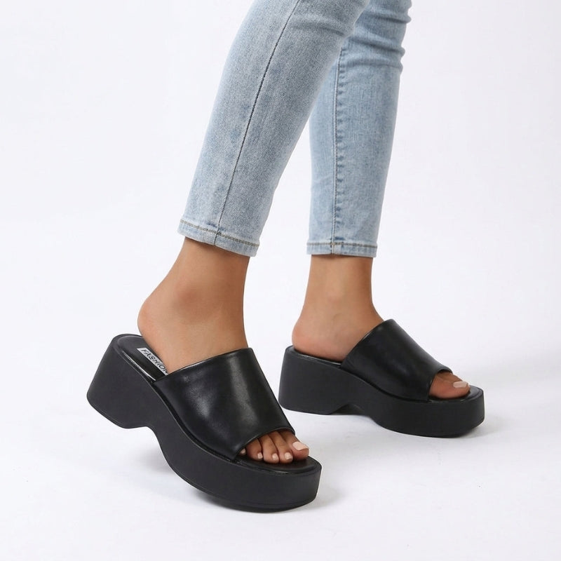 Women's Wedge Heel Sandals with Slip On Design