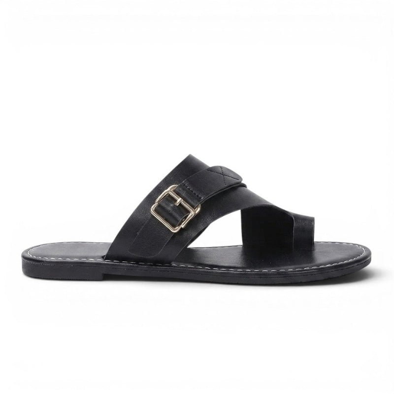 Women's Flat Sandals with Buckle And Open Toe Design