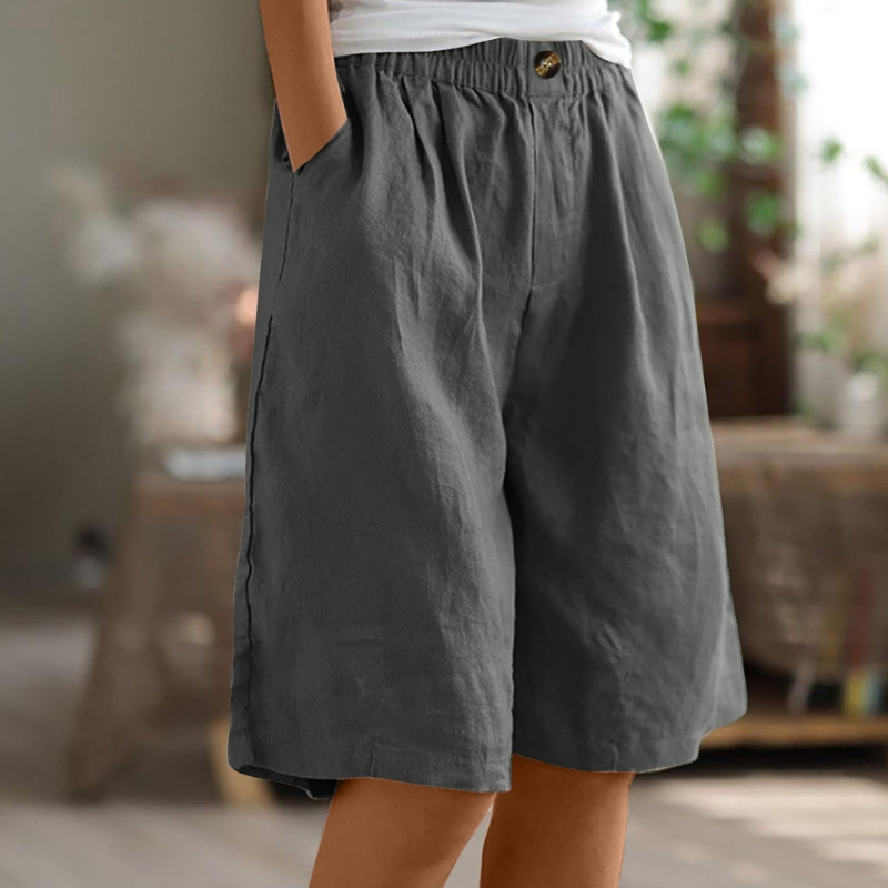 Stylish Women's Knee-Length Shorts with Elastic Waist