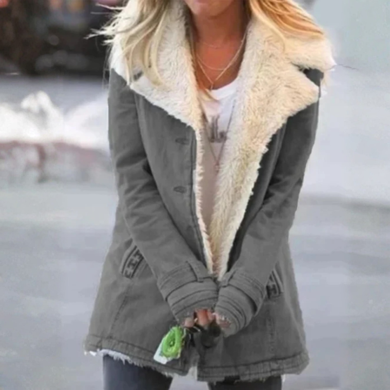 Long Sleeve Notched Collar Coat