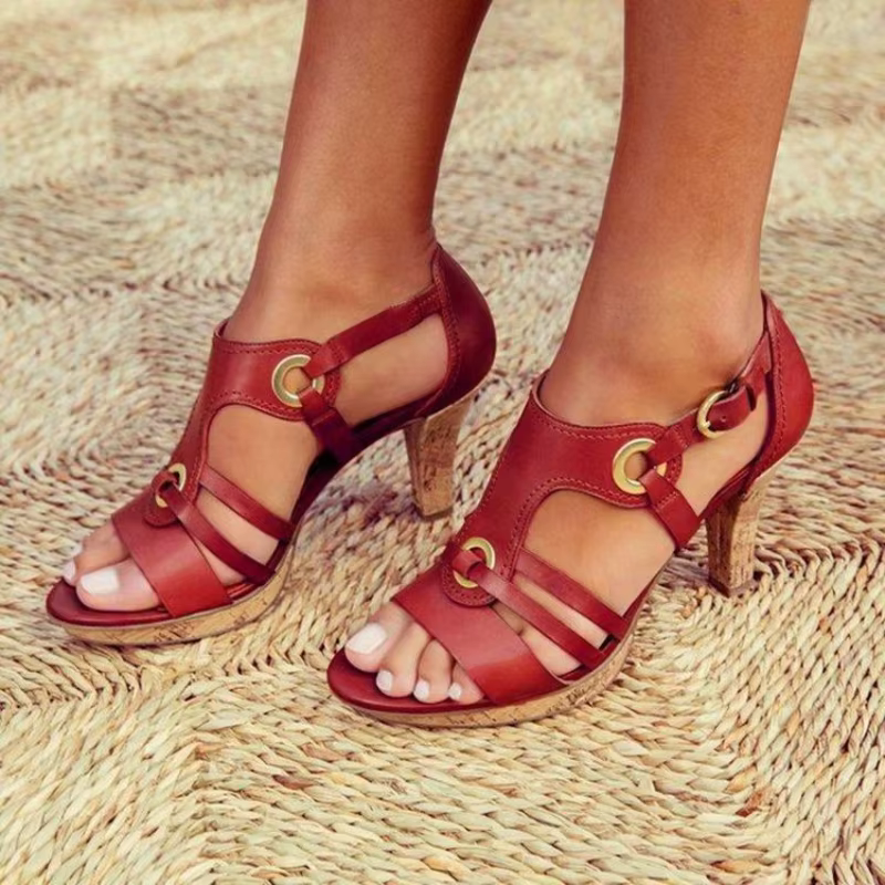 Women's High Heeled Sandals with Pointed Toe