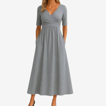 V-Neck Short Sleeve Casual Dress