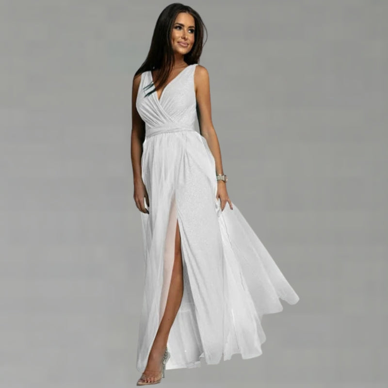 V-Neck Sleeveless Maxi Dress