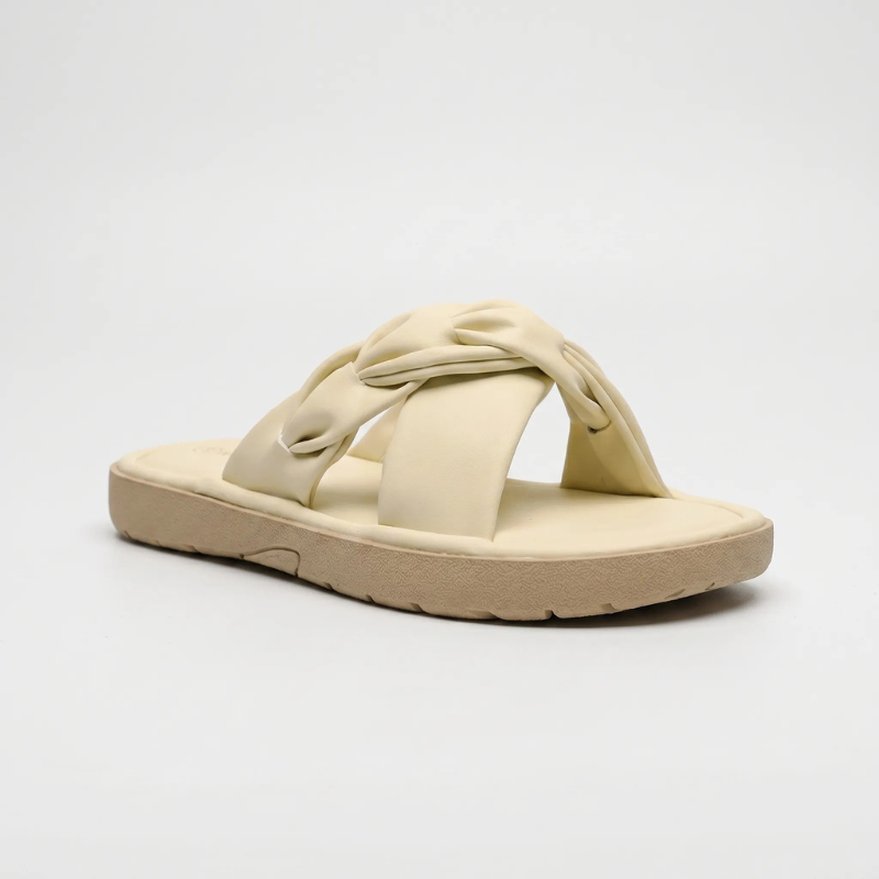 Women's Slip-On Slippers with Cross Straps