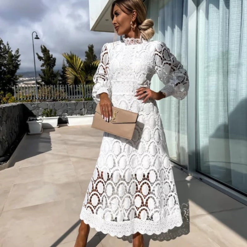 Long-Sleeved Lace Dress