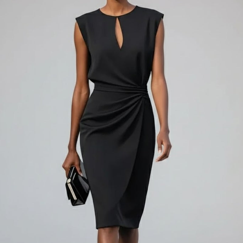 Sleeveless High-Waist Midi Dress