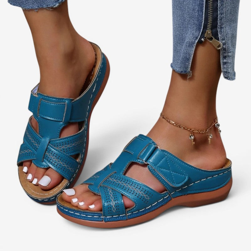 Women's Wedge Sandals with Velcro Strap