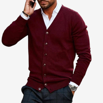 Men’s Long Sleeve Button Neck Cardigan