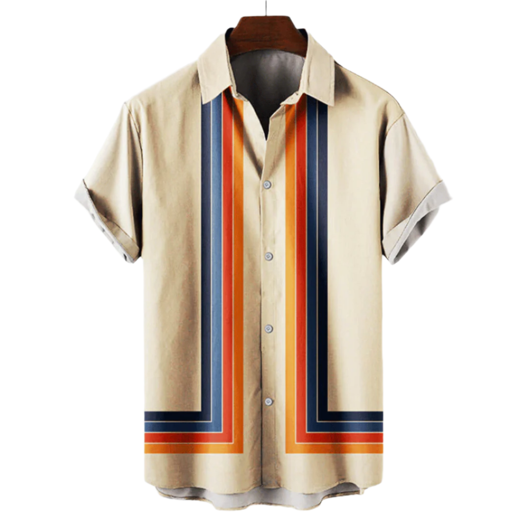 Felix Short Sleeve Shirt for Men – Casual Fit with Notch Collar and Button Closure