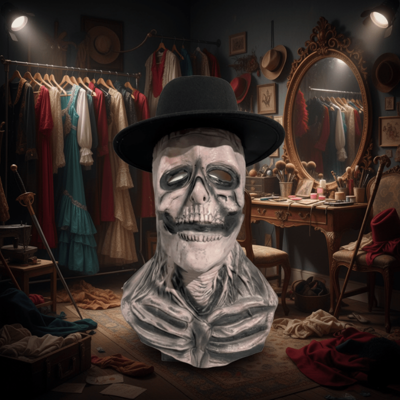 Realistic Skeleton Mask with Hat for Halloween Festivities
