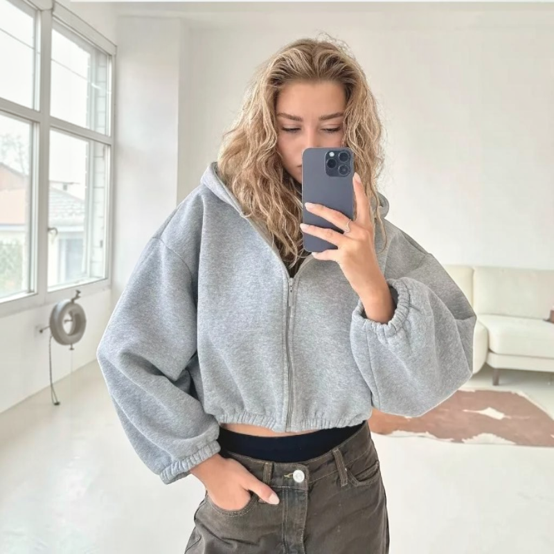 Women’s Stylish Hooded Zip Jacket