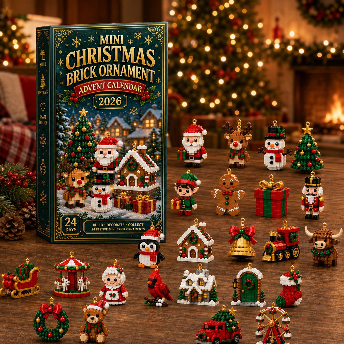 Figurvent - Karácsonyi adventi naptár 24 építhető mini figurával