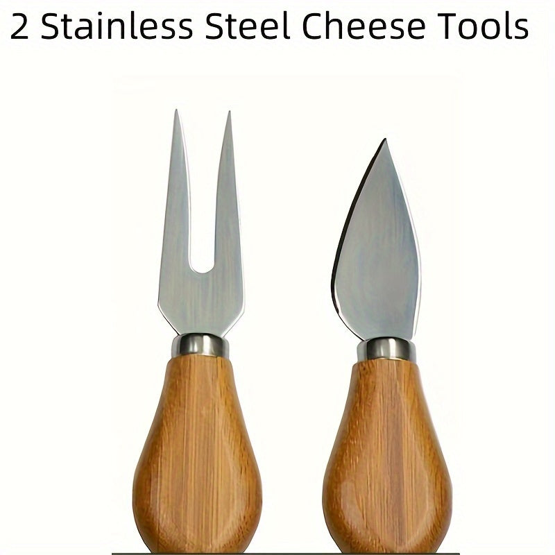 MultiCompartment - Multi-Compartment Bamboo Cheese Board with Built-In Cutlery Stylish Cheese Serving with Organized Compartments
