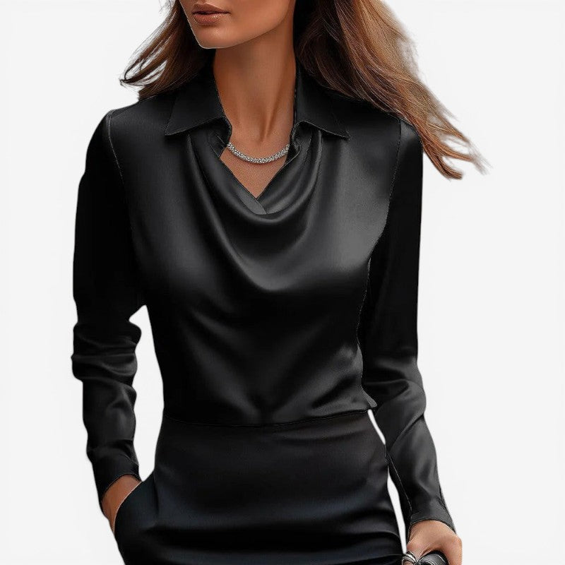 Slim Fit High Collar Blouse