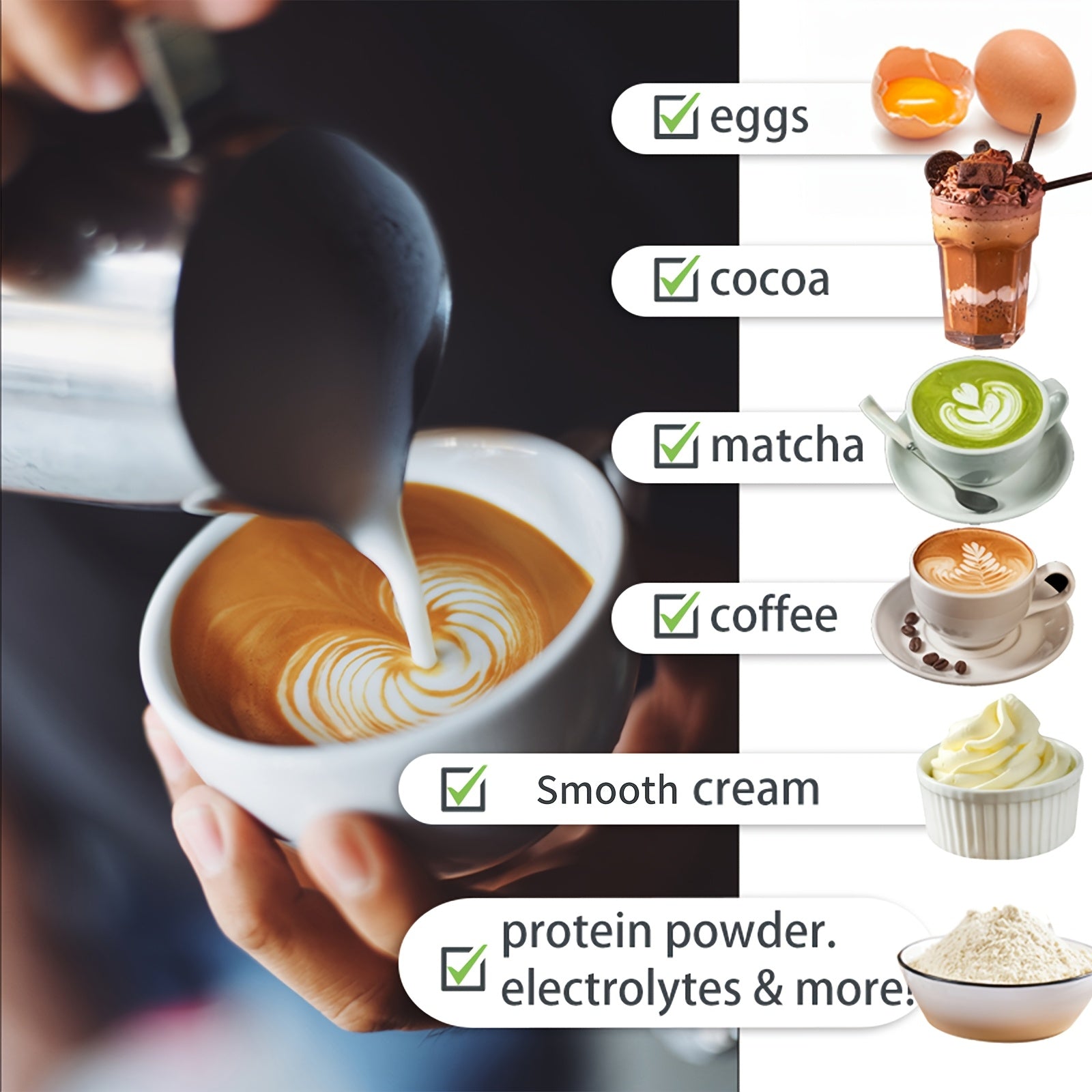 DrinkMixer - Battery-Operated Handheld Milk Frother Effortless Frothing for Barista-Quality Drinks | One-Touch Operation for Smooth, Creamy Texture