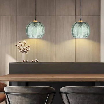 ElegantLeaf - Textured Pendant Light Glass Shade with Leaf Pattern Design | Soft Ambient Glow for Cozy and Inviting Atmosphere | Nature-Inspired Accent for Dining Room, Bedroom, or Entryway