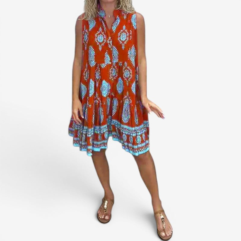 Women’s Sleeveless Printed Mini Dress