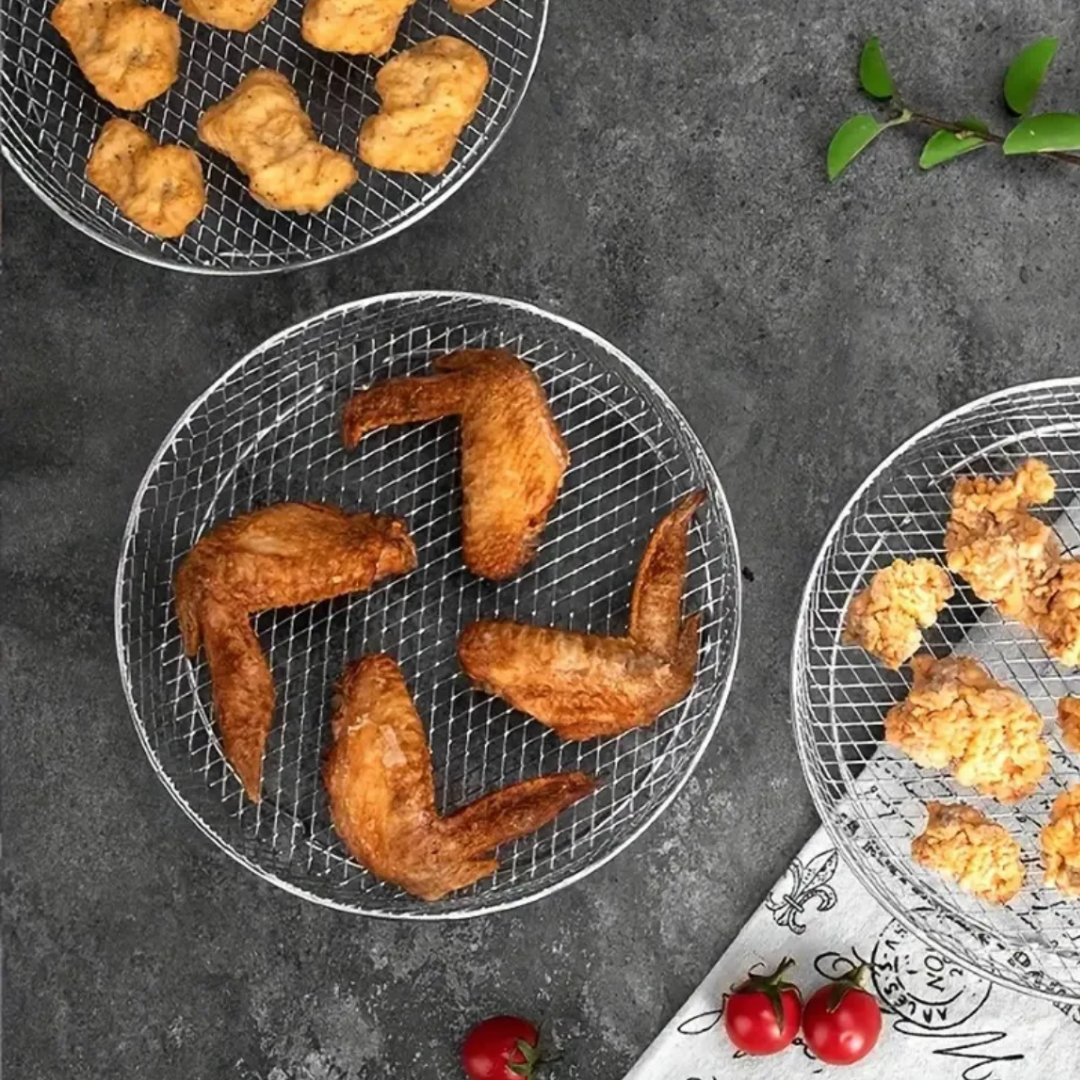 AirCrisp - Stackable Air Fryer Baskets Space-Saving Design for Cooking Multiple Items at Once | Durable Stainless Steel with Non-Stick Surface | Easy-to-Clean Dishwasher-Safe Accessory for Air Frying, Dehydrating, or Baking
