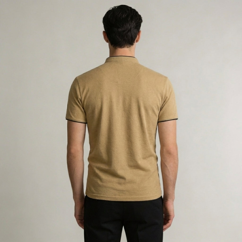 Men's Premium Short Sleeve Polo with Stand Collar