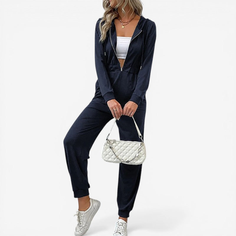 Women’s Long Sleeve Zip-Up Jumpsuit