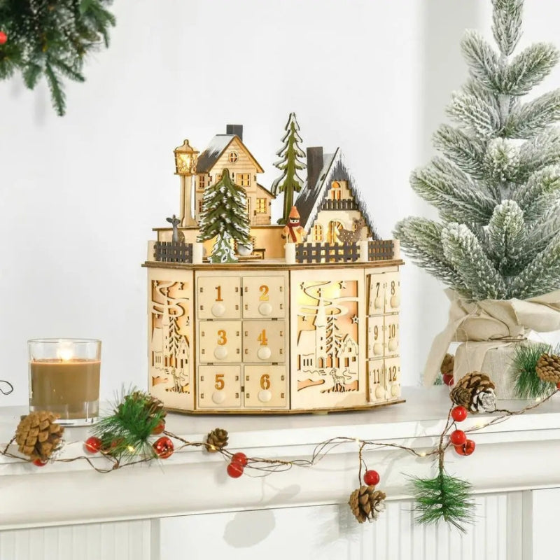 Glowhaven - Adventi naptár ház dizájnnal és LED világítással