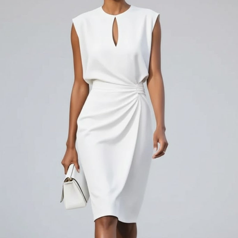 Sleeveless High-Waist Midi Dress