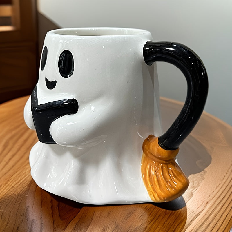 Cute Halloween Ghost Mug with Book Design
