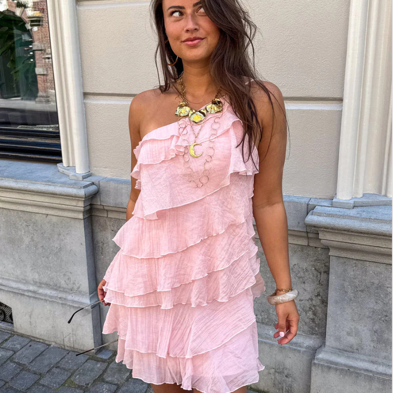 Asymmetrical One-Shoulder Mini Dress