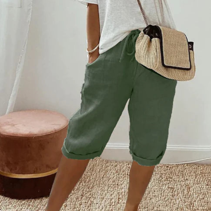 Stylish Women's Capri Pants with Adjustable Drawstring