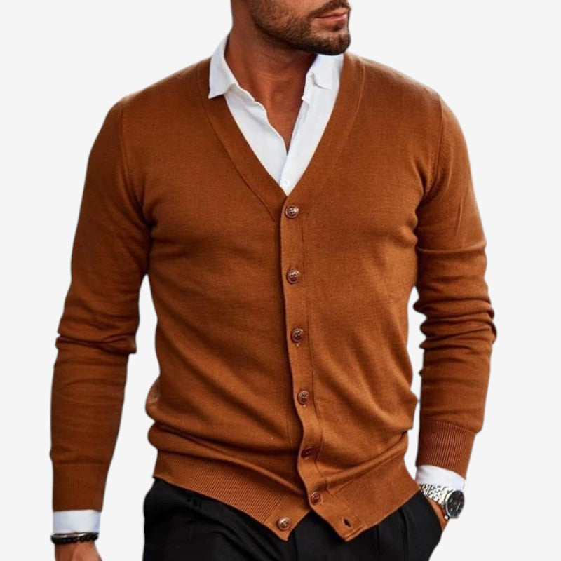 Men’s Long Sleeve Button Neck Cardigan