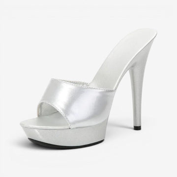 Women's Open Toe High Heel Sandals with Smooth Finish