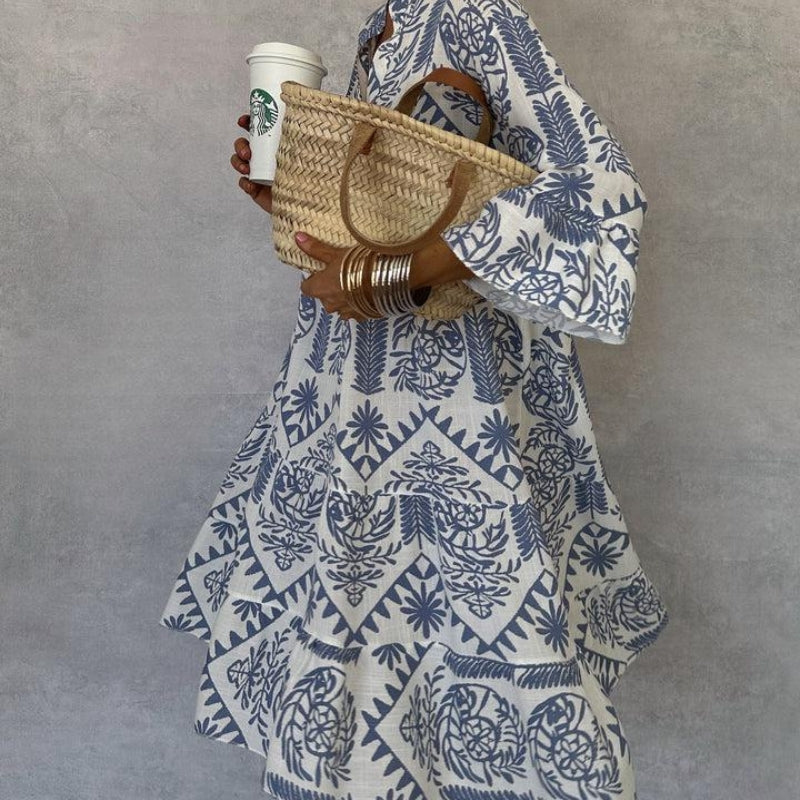 Women’s Patterned Long Sleeve Mini Dress