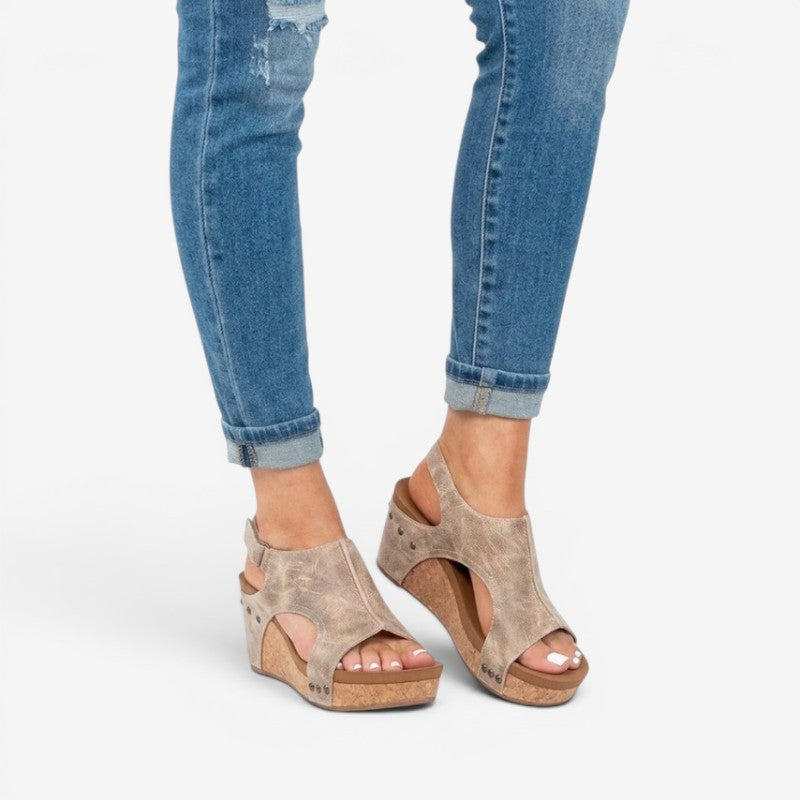 Women's Wedge Sandals with Adjustable Strap and Platform Sole