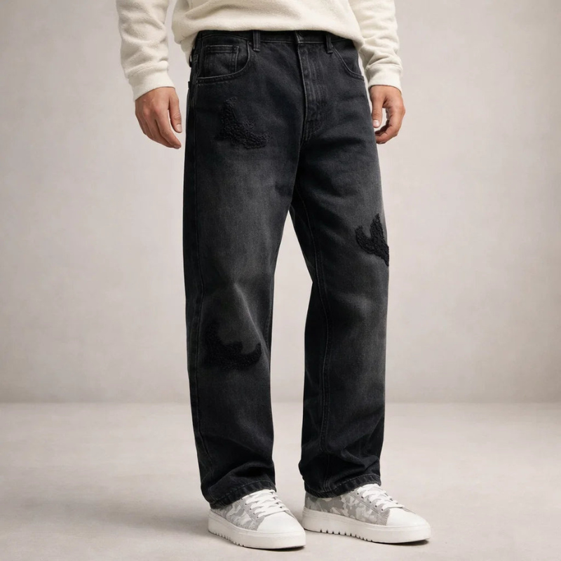 Men's High Waist Wide Leg Trousers with Multiple Pockets