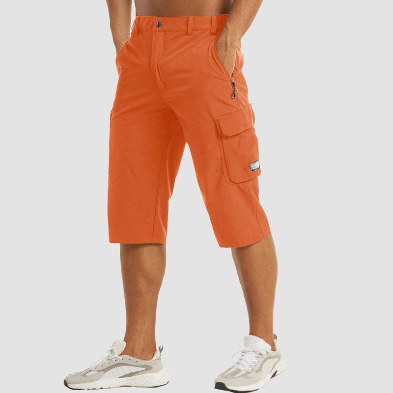 Men's High Waisted Knee Length Shorts with Multiple Pockets