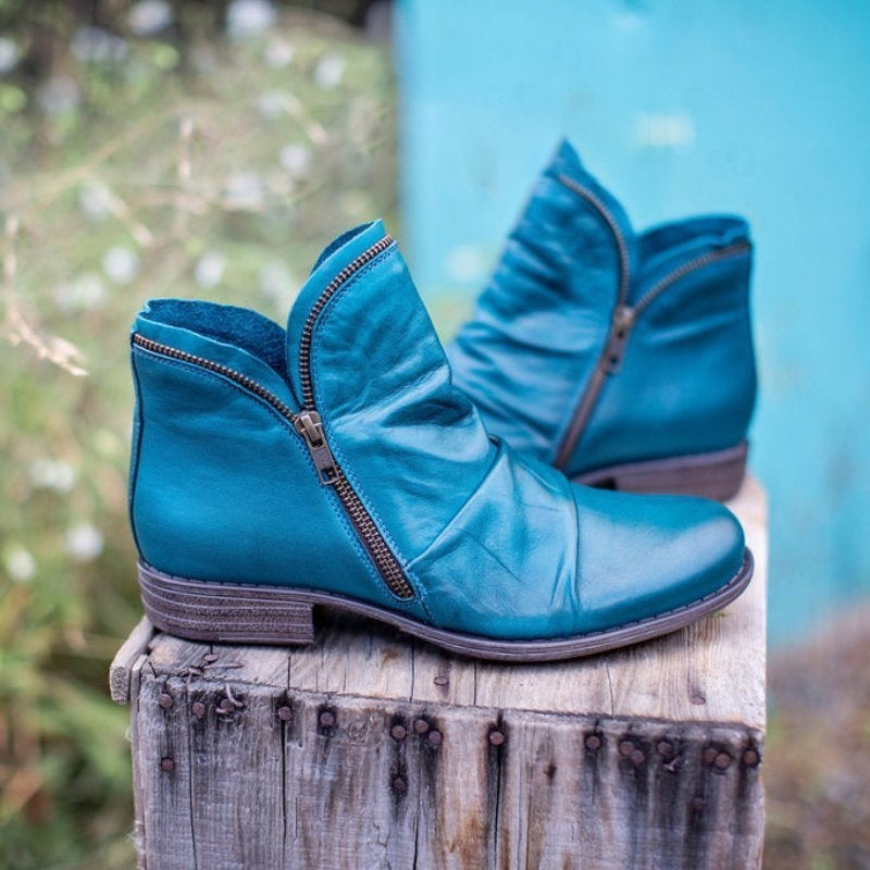 Women’s Pointed-Toe Ankle Boots with Thick Sole