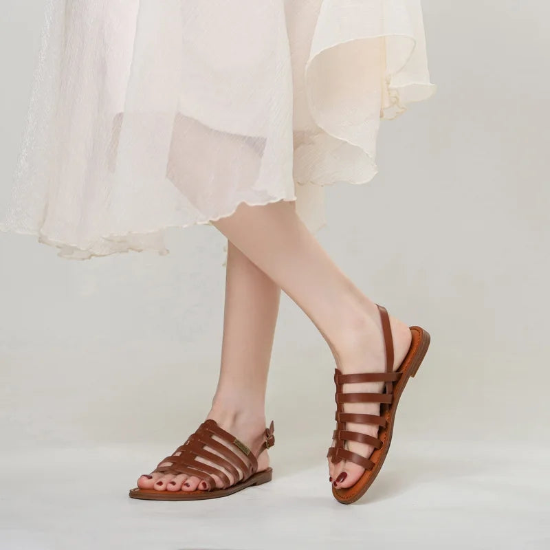 Women's Flat Shoes with Buckle Strap and Non Slip Sole
