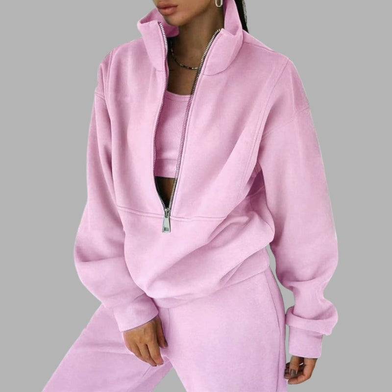 Women’s Oversized Zip-Up Hoodie And Matching Pants Set