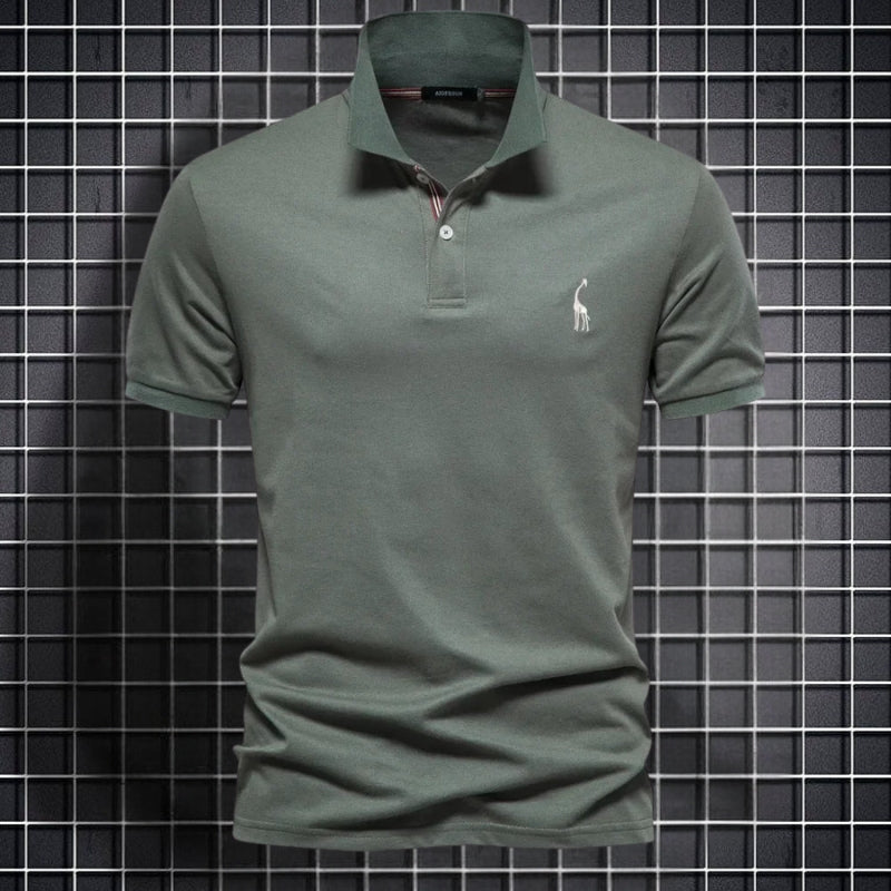Men's Buttoned Polo Shirt With Short Sleeve